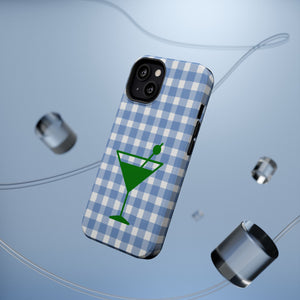 Blue Plaid Martini Magnetic Tough Case