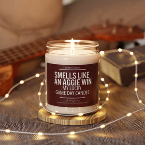 Smells Like An AGGIE Win Candle | Lucky Game Day | Football | A & M Football | Game Day Decor | Sport Themed | Made with Longhorn Tears