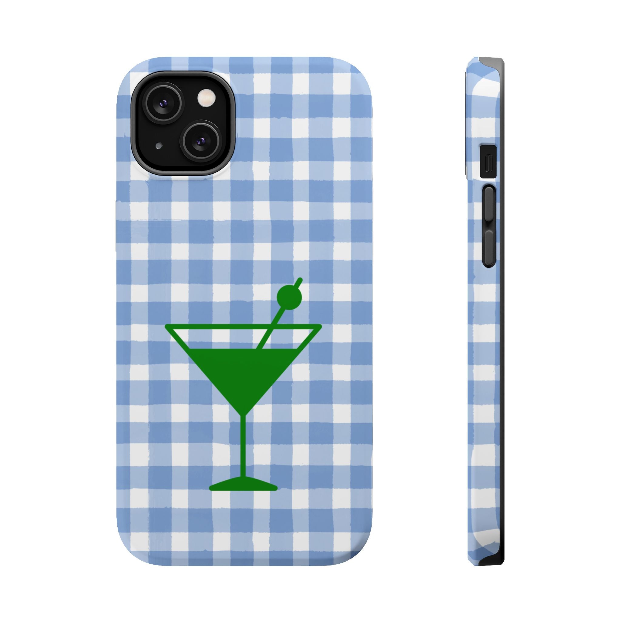 Blue Plaid Martini Magnetic Tough Case