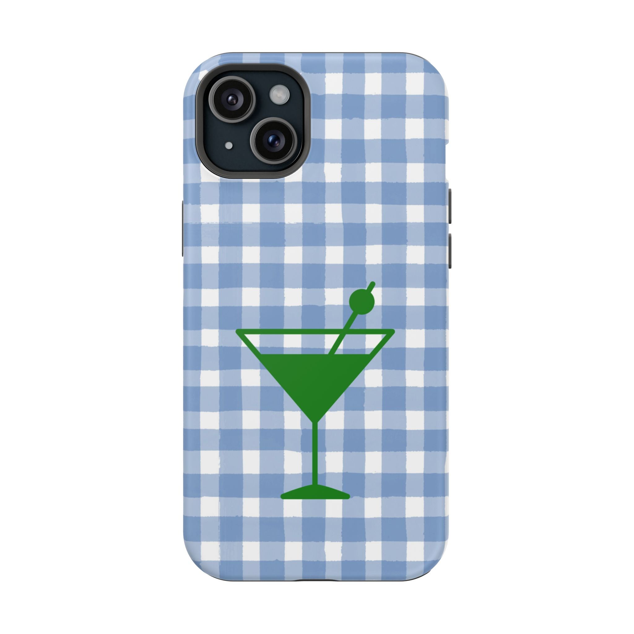 Blue Plaid Martini Magnetic Tough Case